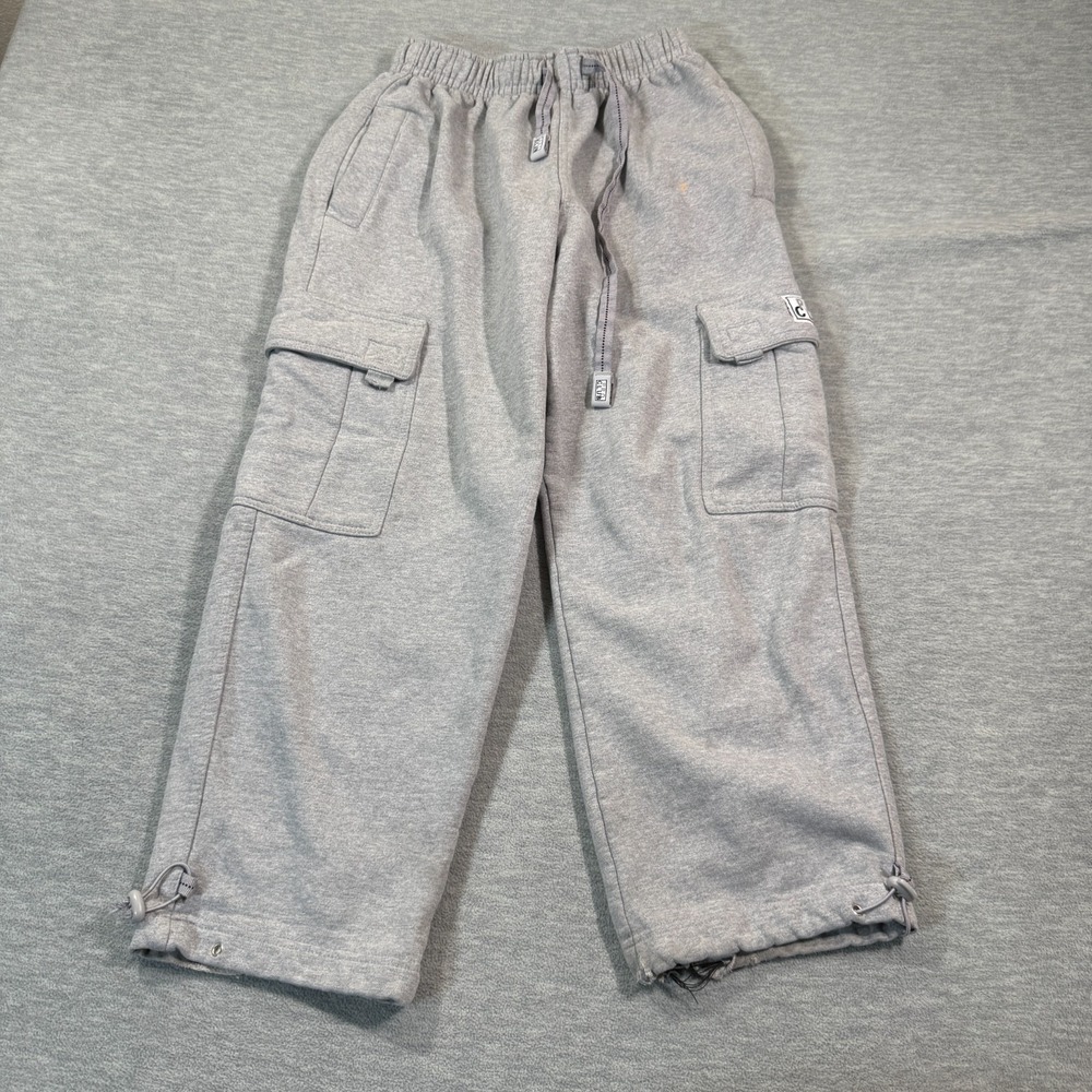 Pro Club Heavyweight Gray Cargo Sweatpants Mens Small‎ Elastic Waist Pump Cover